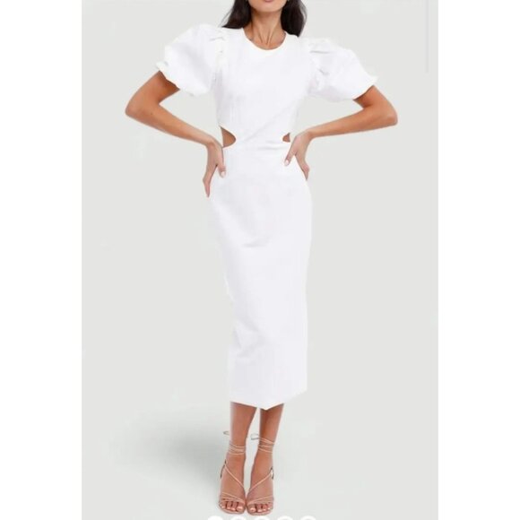 Elliatt Suffage Dress - Midi Dress White Size L - Picture 1 of 16
